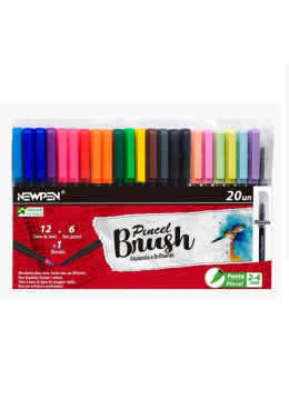 Kit Caneta Pincel C/20 17039 Newpen